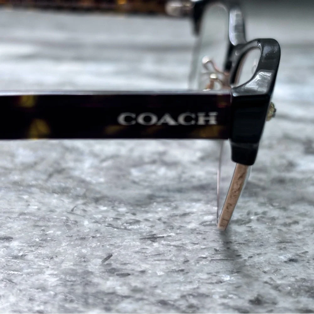 Coach Women's Multicolor Patterned Optical Glasses with Gold Accents
